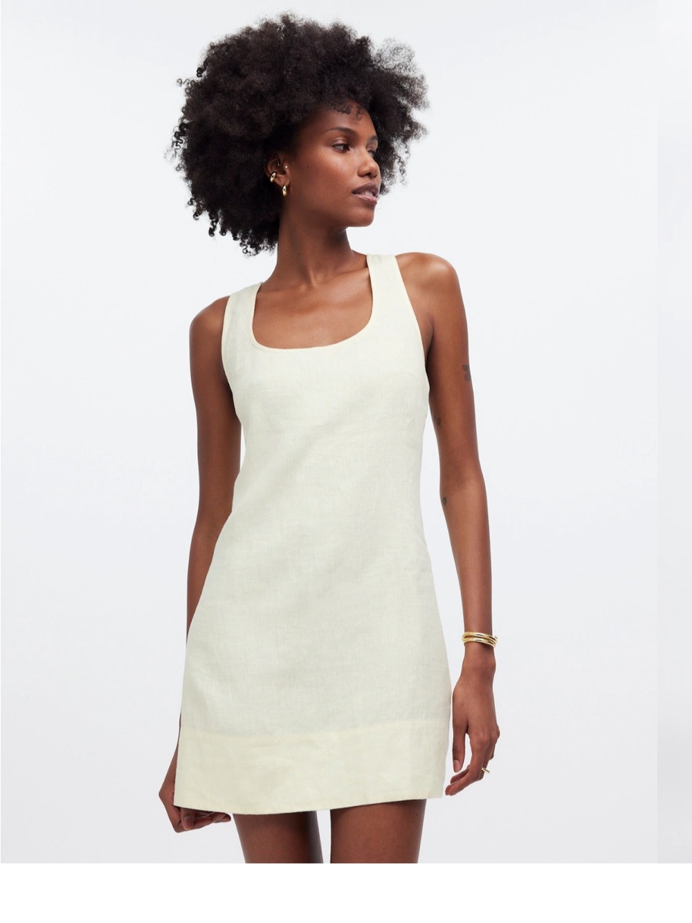 Madewell Pale Yellow Sleeveless Dress